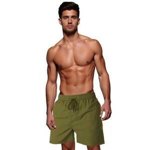 Férfi fürdőnadrág olíva kép