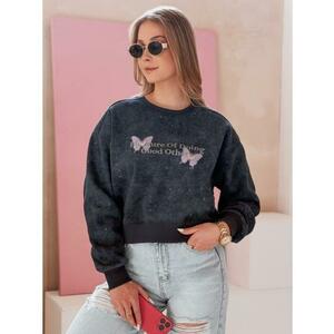 Női oversize tie-dye pulóver pillangókkal SPARKI sötétkék kép