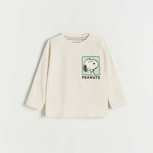 Reserved - Snoopy oversized hosszú ujjú póló - Krém kép