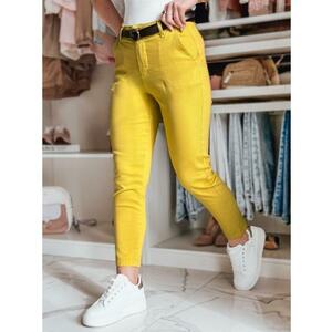 TAIRONIK női slim fit nadrág övvel, mustár kép