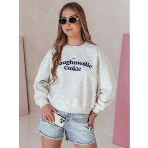 Női oversize pulóver COOKIES nyomtatással, világosszürke kép