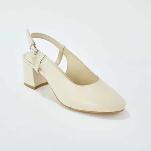 Bőr pumpa nyitott sarokkal, sarokkal kép