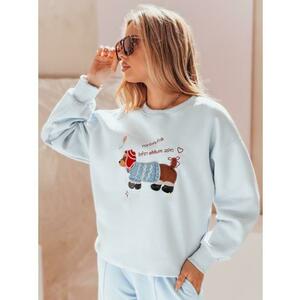 Női oversize pulóver DOGSWEETY hímzéssel, kék kép