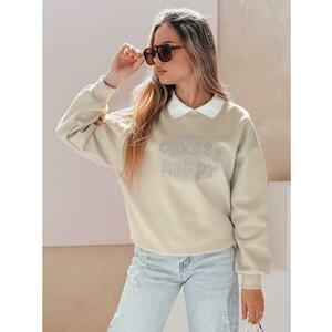 Női oversize pulóver HAPIRES cappuccino nyomtatással kép