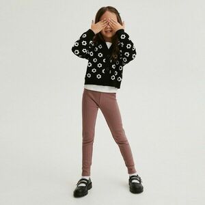 Reserved - Bordázott kötésű dzsörzéleggings - Bordó kép