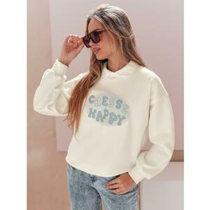 Női oversize pulóver HAPIRES fehér nyomtatással kép