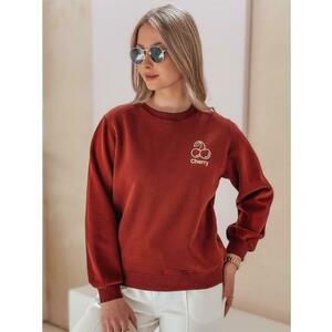 Női oversize pulóver CHERSOFT hímzéssel tégla kép