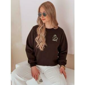 Női oversize pulóver CHERSOFT hímzéssel barna kép