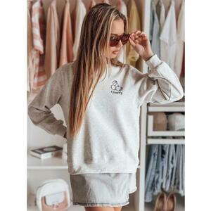 Női oversize pulóver CHERSOFT hímzéssel szürke kép