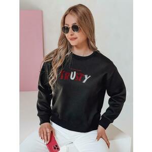 Női oversize pulóver SOFTRUS hímzéssel, fekete kép