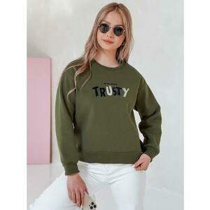 Női oversize pulóver SOFTRUS hímzéssel, zöld kép
