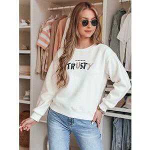 Női oversize pulóver SOFTRUS hímzéssel, ecru kép