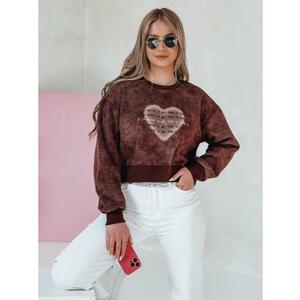 Női oversize pulóver tie-dye szívvel DESSER bordó kép