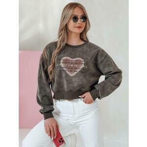 Női oversize pulóver tie-dye szívvel DESSER grafit kép