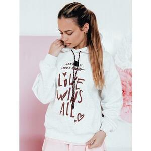 Női oversize pulóver kapucnival LOVEWILL szürke kép