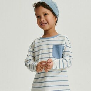 Reserved - Oversized csíkos, hosszú ujjú póló - Krém kép