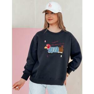 Női oversize pulóver DOGSWEETY sötétkék kép