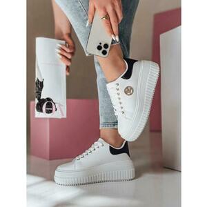 Női platformcipő KITNOT fehér-fekete kép