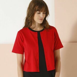 Stretch pulóver rövid ujjakkal kép