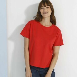 Egyenes ing rövid ujjakkal és kerek nyakkivágással kép