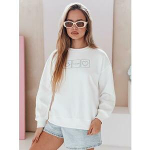 Női oversize pulóver EASYJOY hímzéssel, fehér kép