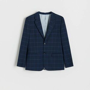 Reserved - Kockás slim fit blézer - Tengerészkék kép