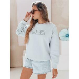 Női oversize pulóver EASYJOY hímzéssel, kék kép