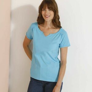 Egyszínű póló tunéziai nyakkivágással kép