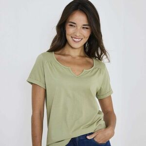 Egyszínű póló tunéziai nyakkivágással kép