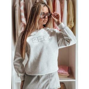 Női oversize pulóver EASYJOY hímzéssel, szürke kép