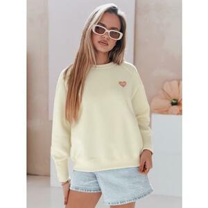 Női oversize pulóver LOVELISA szívekkel, vajszínű kép
