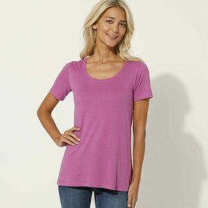 Egyszínű, kerek nyakú póló, organikus pamutból készült kép