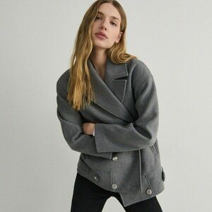 Reserved - Gyapjútartalmú rövid kabát - Szürke kép