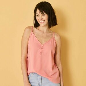 Egyszínű krepp felső, újrahasznosított poliészterből kép