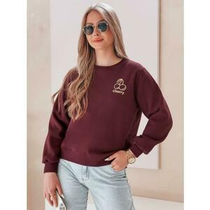 Női oversize pulóver CHERSOFT hímzéssel, szilva kép