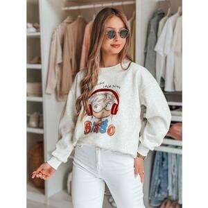 Női oversize pulóver nyomtatott mintával LALA VIBE szürke kép