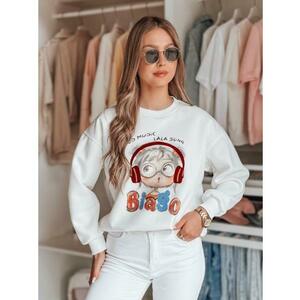 Női oversize pulóver LALA VIBE fehér kép