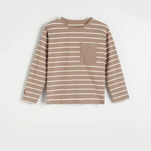 Reserved - Hosszú ujjú, csíkos póló - Barna kép