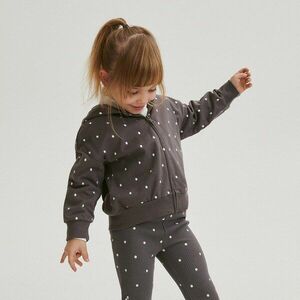 Reserved - Pöttyös pamut kapucnis felső - Szürke kép