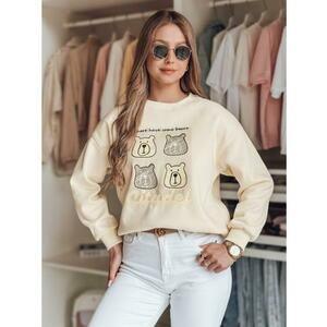 Női oversize pulóver medvékkel MISOBEARS ecru kép