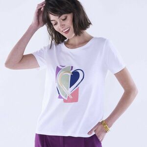Póló középen szívvel nyomtatott póló kép