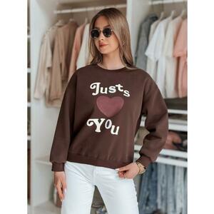 Női oversize pulóver JUST LOVE YOU nyomtatással barna kép