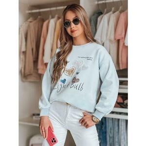 Női oversize pulóver PINKNOTE szívekkel, kék kép