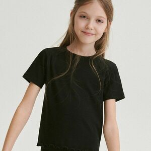 Reserved - Cropped póló peplumszegéllyel - Fekete kép