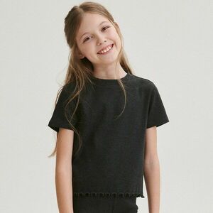 Reserved - Cropped póló peplumszegéllyel - Szürke kép