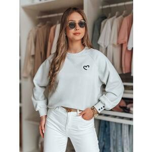 Női oversize pulóver szív hímzéssel MONLOVE kék kép