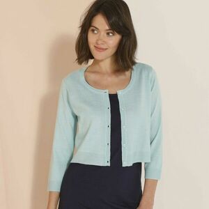 Kötött, gombos boleró 3/4-es ujjakkal kép