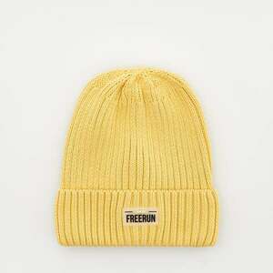 Reserved - Bordázott kötésű beanie sapka rátéttel - Sárga kép