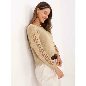 Szürke-rózsaszín hosszú női pulóver rolós nyakkal kép