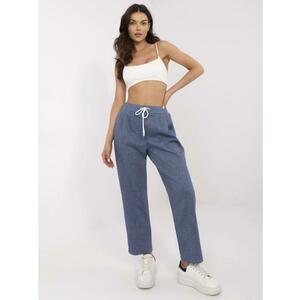 Sötétkék melírozott nadrág zsinórral kép